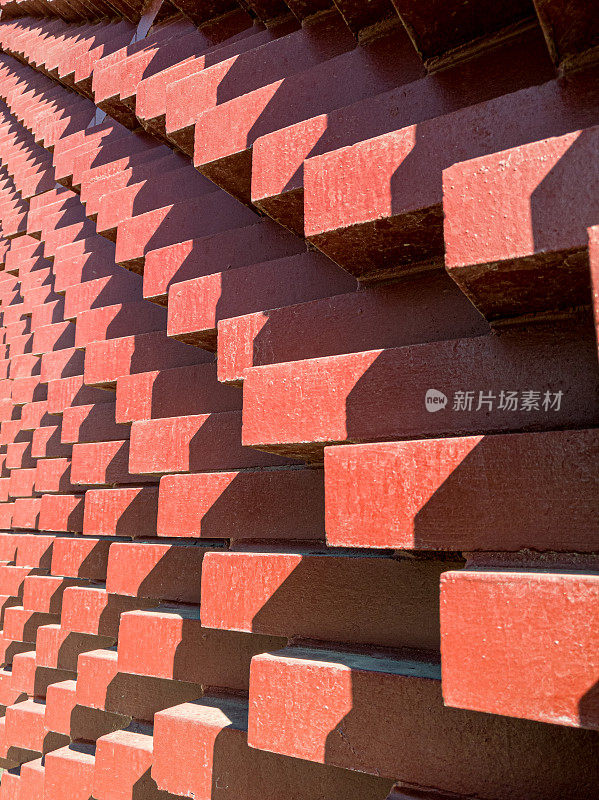 红色砖墙，现代风格背景