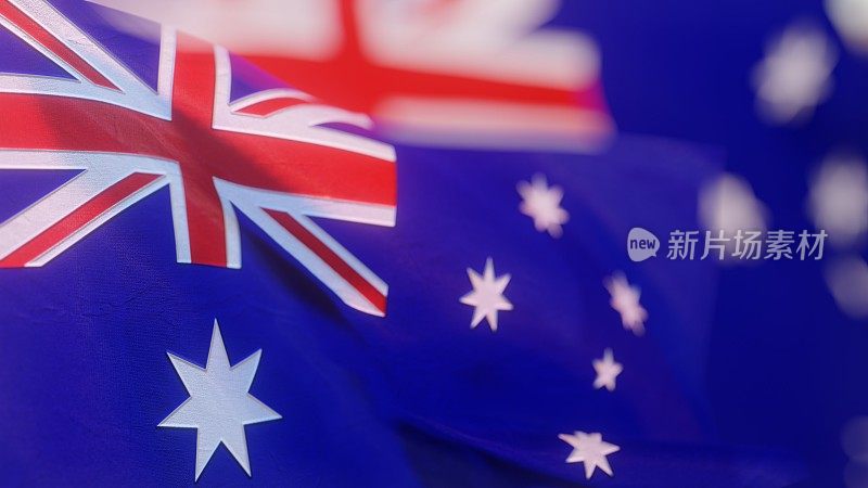 澳大利亚国旗挥舞着