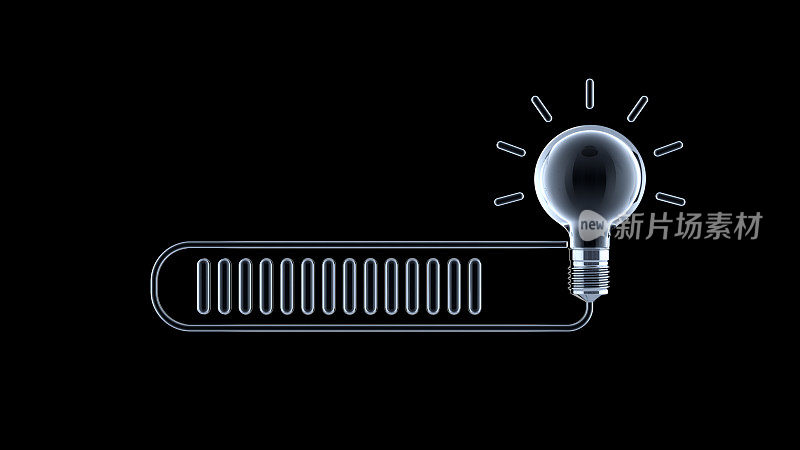 创新和新想法灯泡概念与进度条