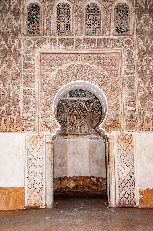 摩洛哥马拉喀什的门装饰