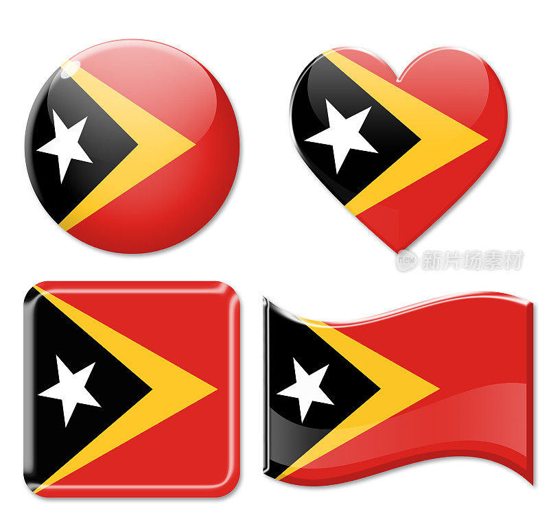 东帝汶旗帜和图标设置