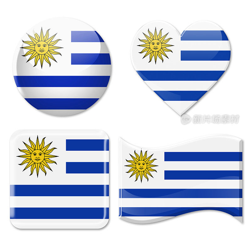 乌拉圭旗帜和图标设置