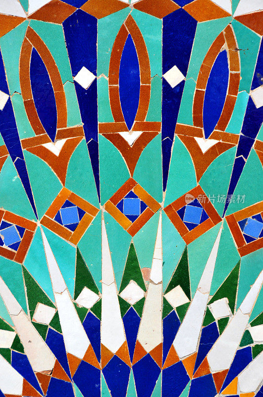 泽利格瓷砖装饰，摩洛哥陶土几何马赛克
