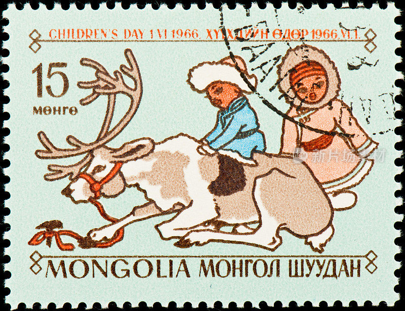 1966年专为儿童节发行的蒙古邮票