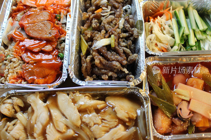 中国外卖菜的形象在铝箔食品容器