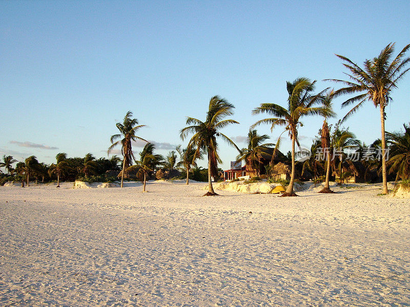 墨西哥金塔纳罗奥图伦的白色沙滩