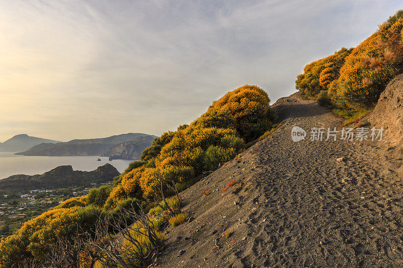 火山，步道-伊奥利亚群岛，西西里岛