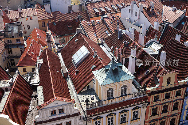 布拉格，捷克共和国，老城区-屋顶。