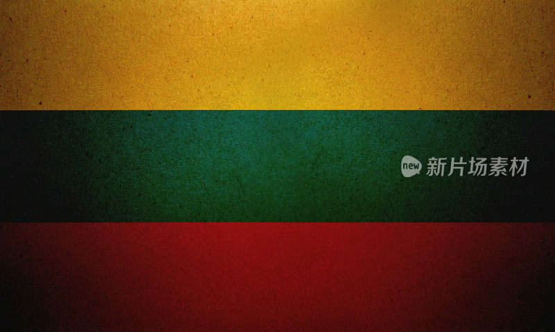 立陶宛国旗印在纸上