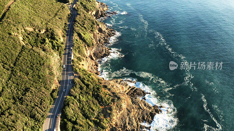 意大利托斯卡纳海岸公路鸟瞰图