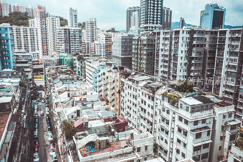 香港九龙土瓜湾拥挤的市容