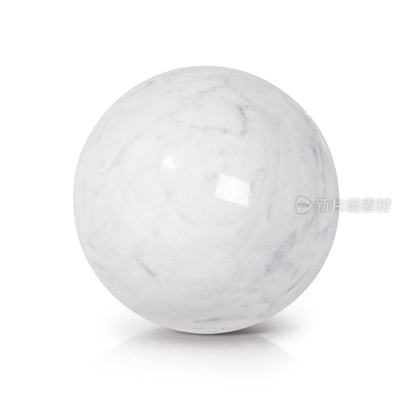 白色大理石球3D插图