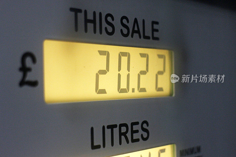发光的汽油价格
