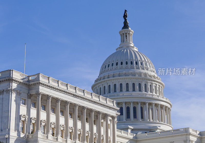 清晨的美国国会大厦西立面