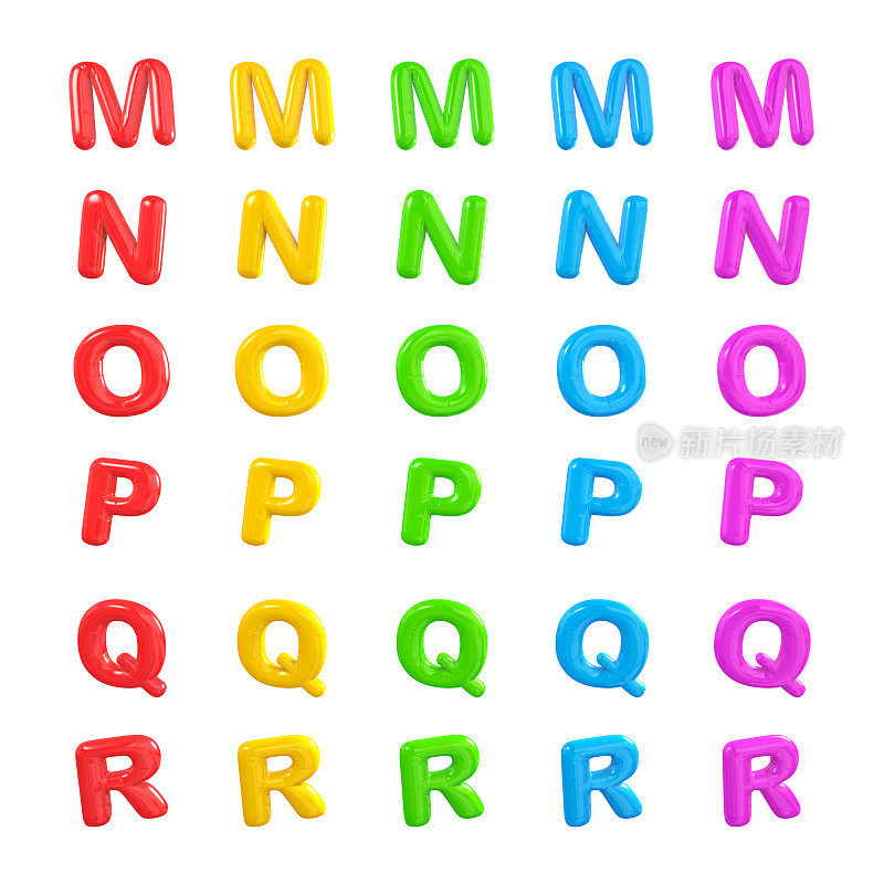 字母气球字母M-R