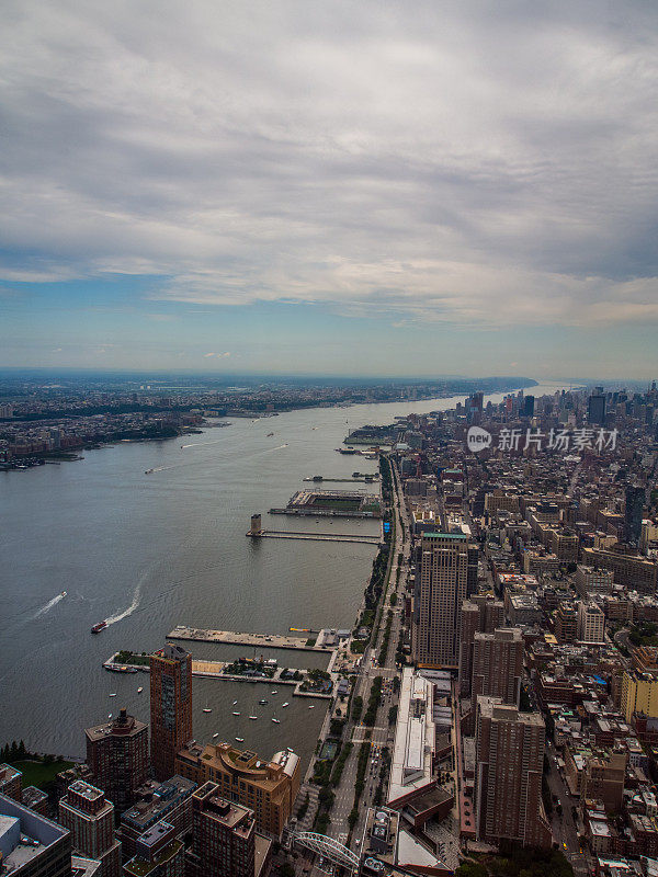 美国纽约市天际线全景图