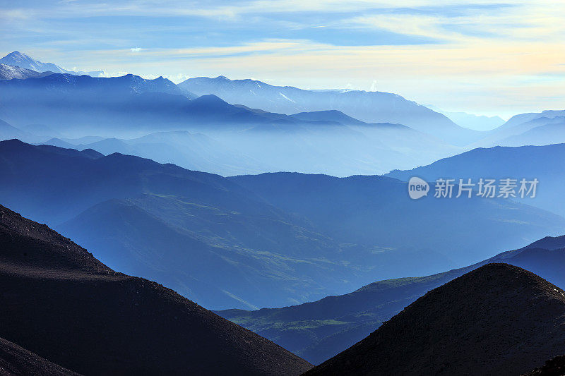 高阿特拉斯，山谷，山雾，摩洛哥，非洲