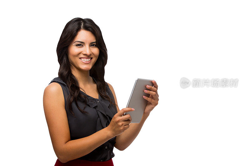 商业女性使用数字平板电脑的肖像