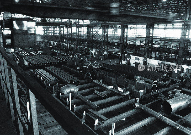 厂房大厅，生产钢铁，工业，室内，冷眼