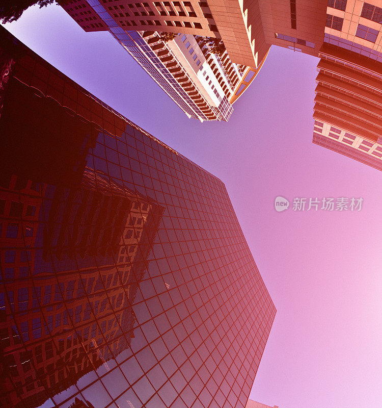 奥兰多市中心，摩天大楼，建筑太阳耀斑
