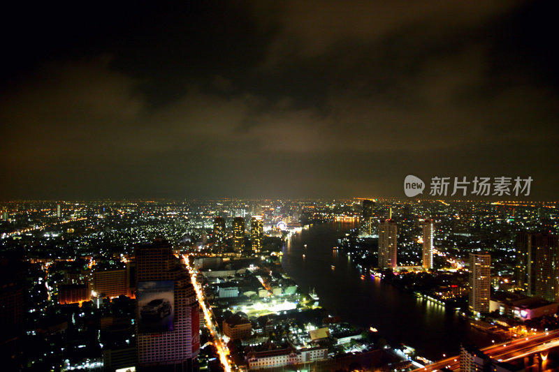 曼谷夜景鸟瞰图