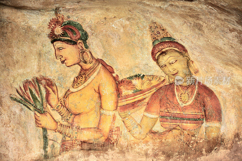 著名的古代洞穴壁画，西格里亚，斯里兰卡