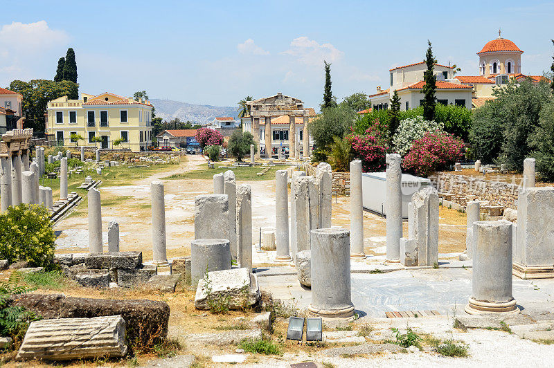 古希腊遗址-希腊雅典的古集市