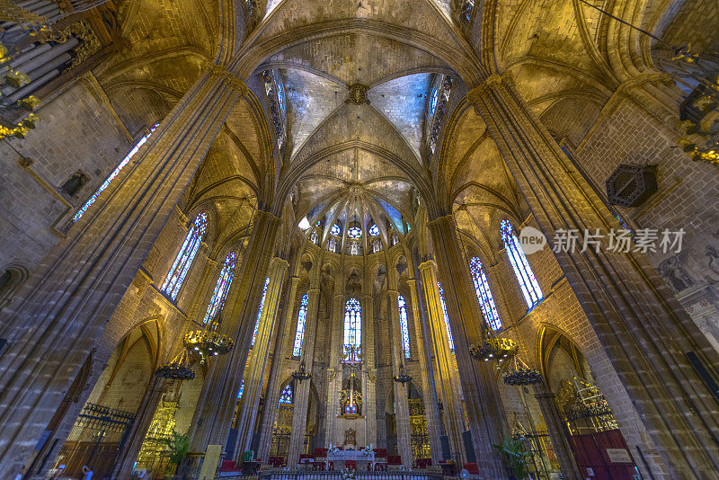 巴塞罗那大教堂内部，加泰罗尼亚，西班牙