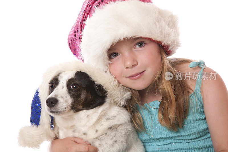 圣诞狗和女孩