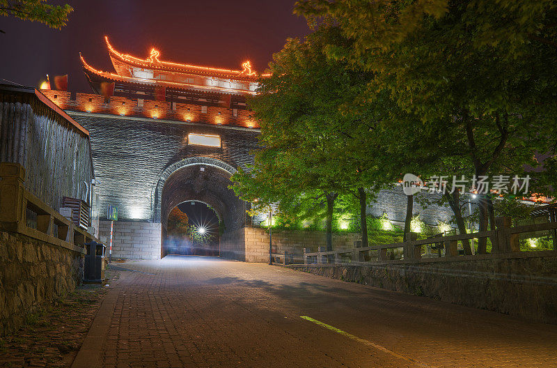 中国苏州古城墙的景色
