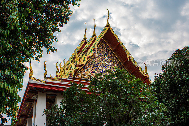 卧佛寺屋顶，曼谷，泰国