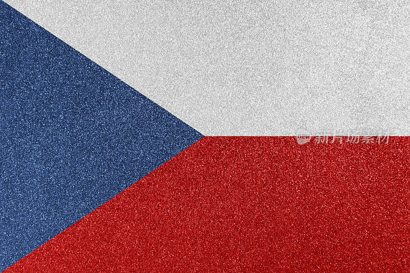 捷克国旗闪光纹理