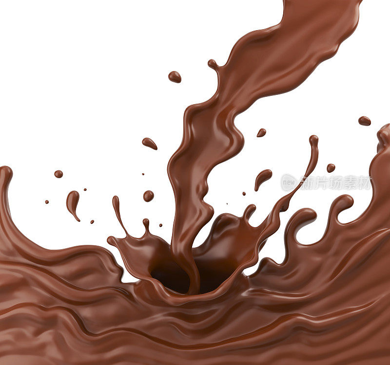 巧克力牛奶波纹溅背景。