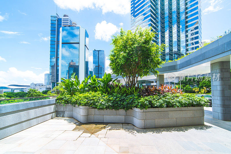 香港的写字楼和城市公园