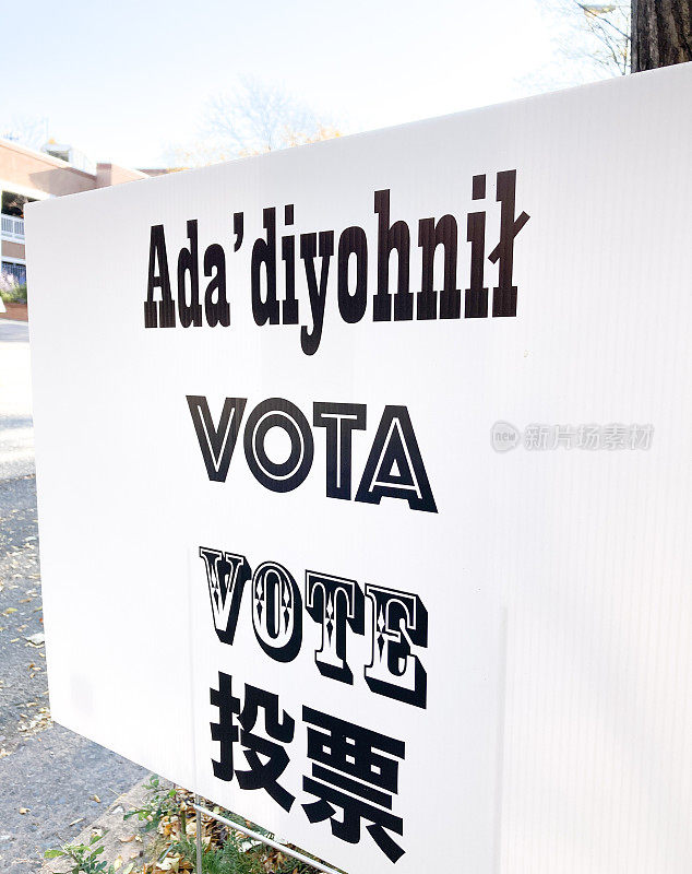用四种语言签名朗读投票