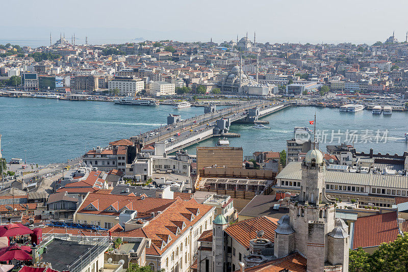 土耳其伊斯坦布尔，加拉塔大桥白天