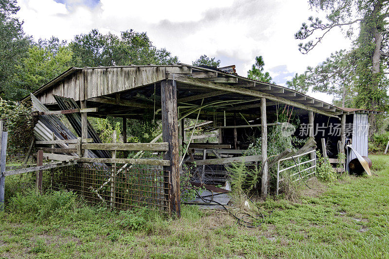 佛罗里达州纳尔库西，废弃的谷仓曾被用作马棚