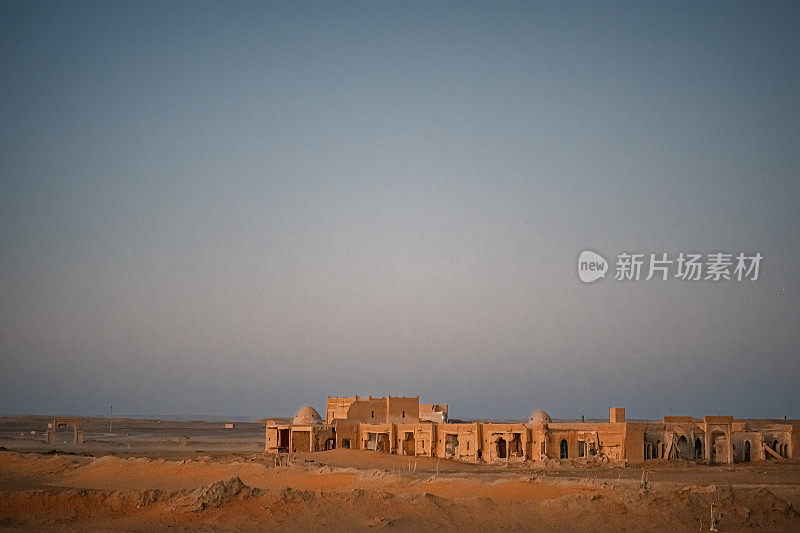 摩洛哥撒哈拉沙漠商队路线上的一个古老村庄