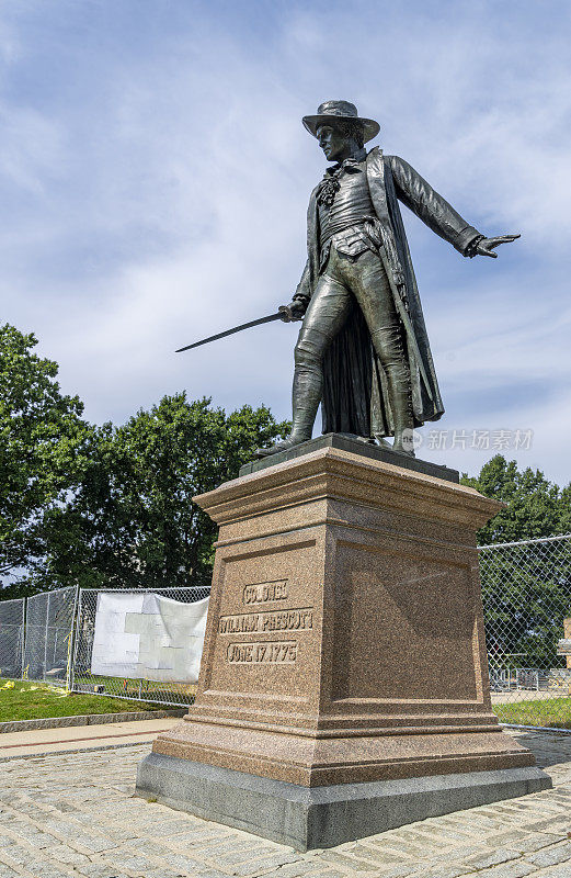 邦克山威廉·普雷斯科特上校纪念雕像。