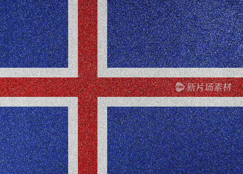 冰岛国旗闪光纹理