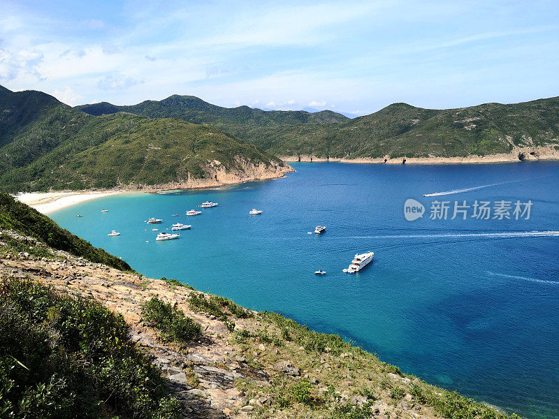 香港西贡东郊野公园浪鼓海滩全景