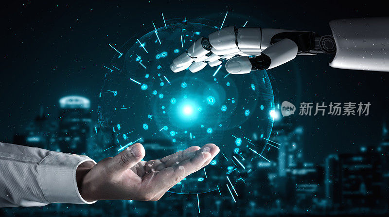 未来的人工智能机器人和半机械人。