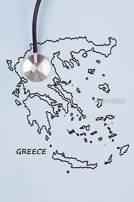 希腊地图与听诊器