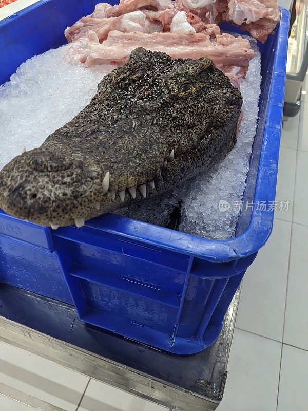 越南晚餐市场出售鳄鱼肉