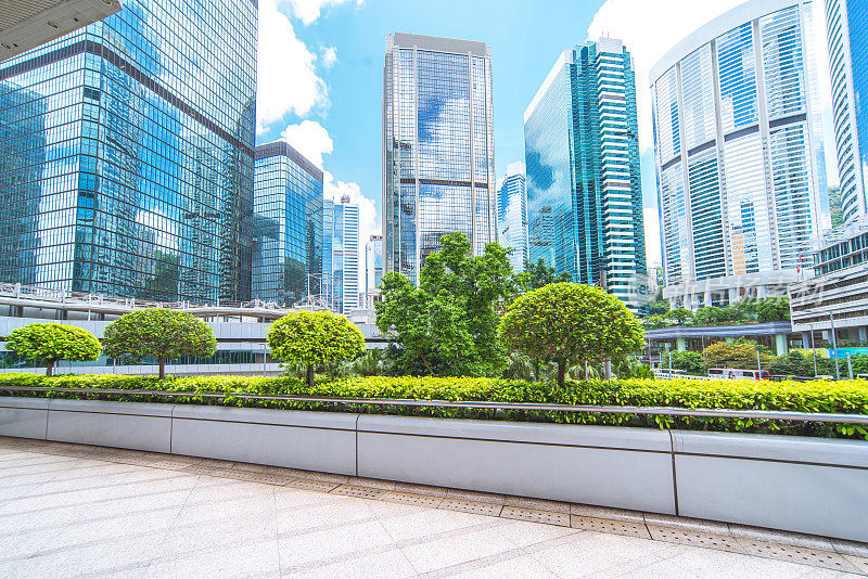 香港的写字楼和城市公园