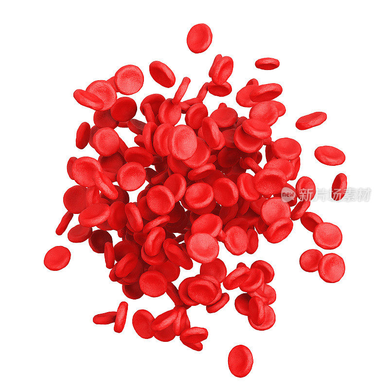 高细节红血球。3d渲染