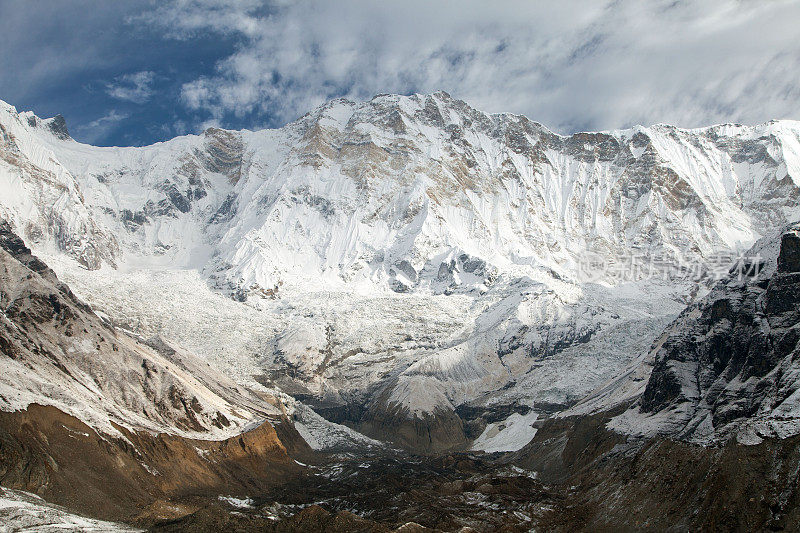 安纳普尔纳峰。来自尼泊尔安纳普尔纳基地营地的安纳普尔纳山