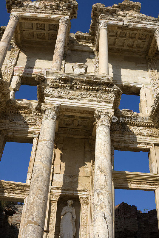 古代图书馆，罗马废墟，以弗所，土耳其