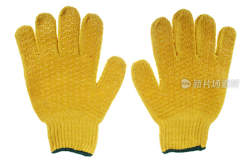 一双新的黄色工作手套