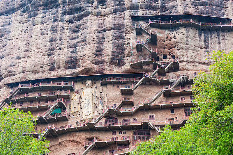 中国甘肃麦积山著名佛面